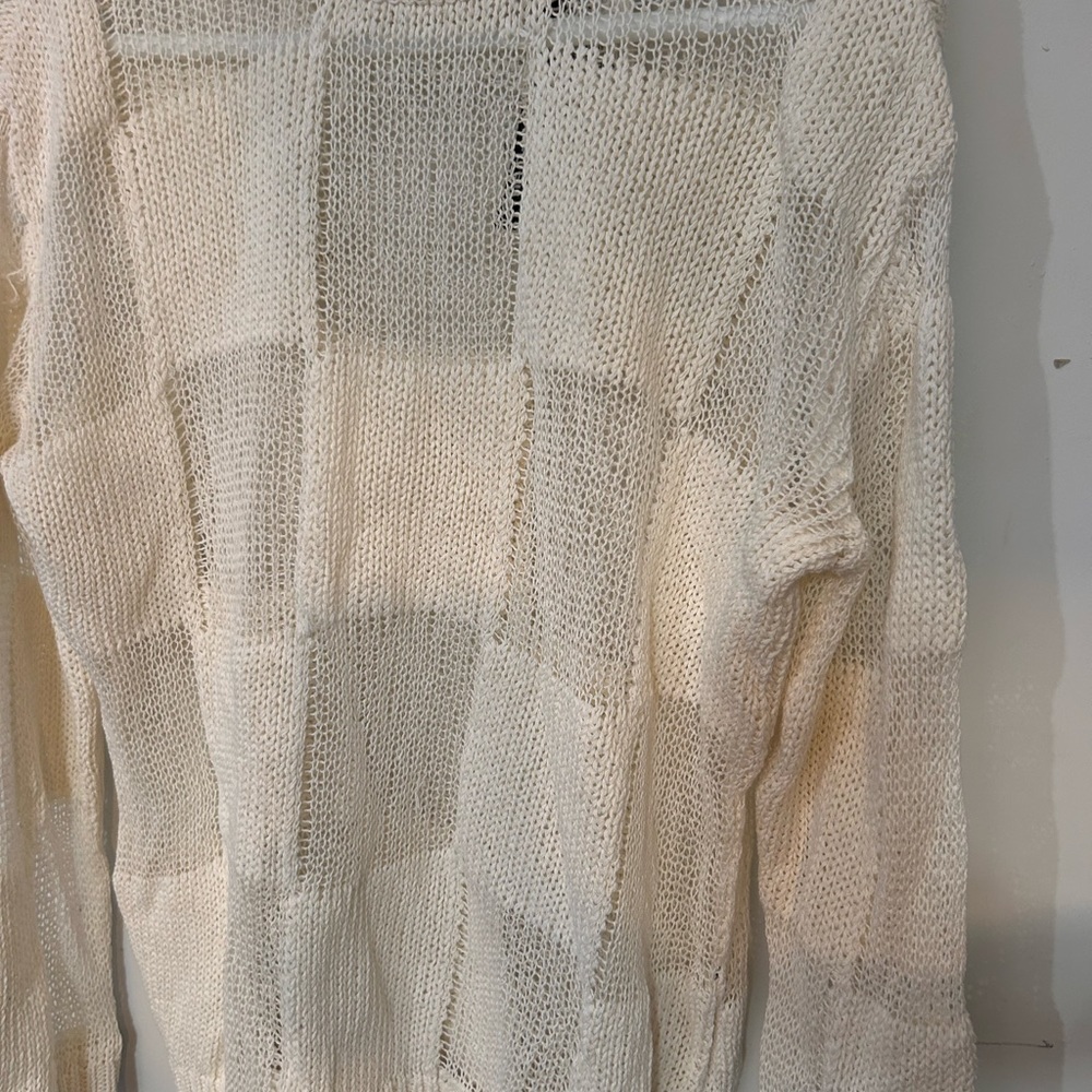 The Open Product Paper Yarn Checker Board Pullover - Picture 7 of 7